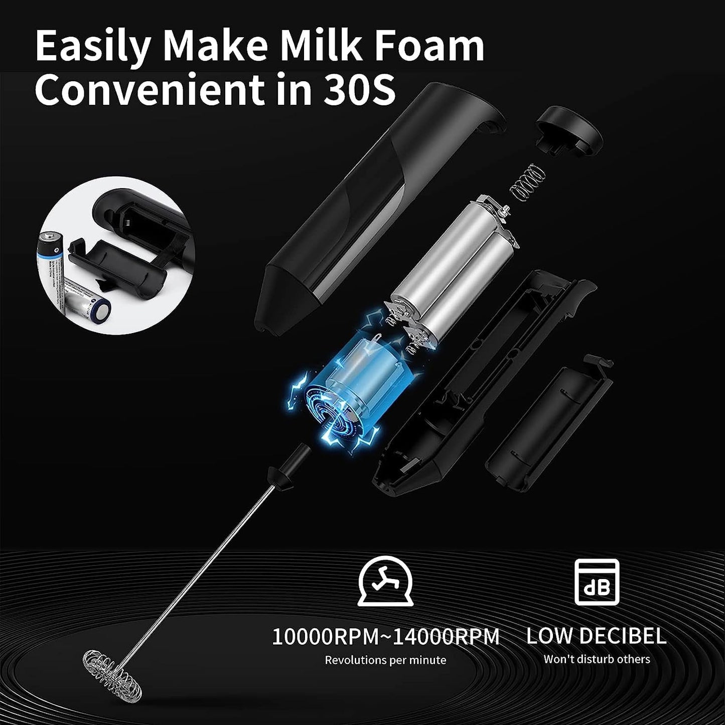 Handheld Electric Coffee Milk Frother Egg Beater