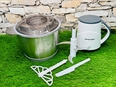 Silver Crust Meat Grinder & Chopper With 3L Steel Bowl