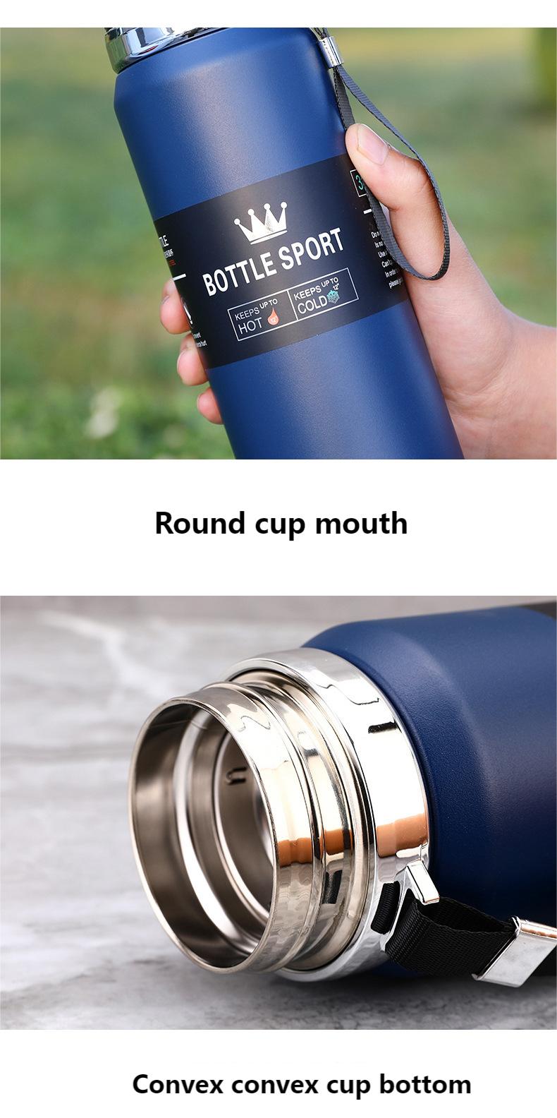 Portable VVacuum Stainless Steel Temperature Display Sports Smart Water Bottle 800ML) Black Color