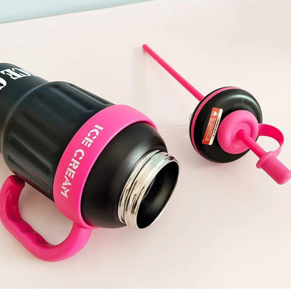 Ice Cream Shaped 1100ml  Stainless Steel Thumbler With Steel Straw