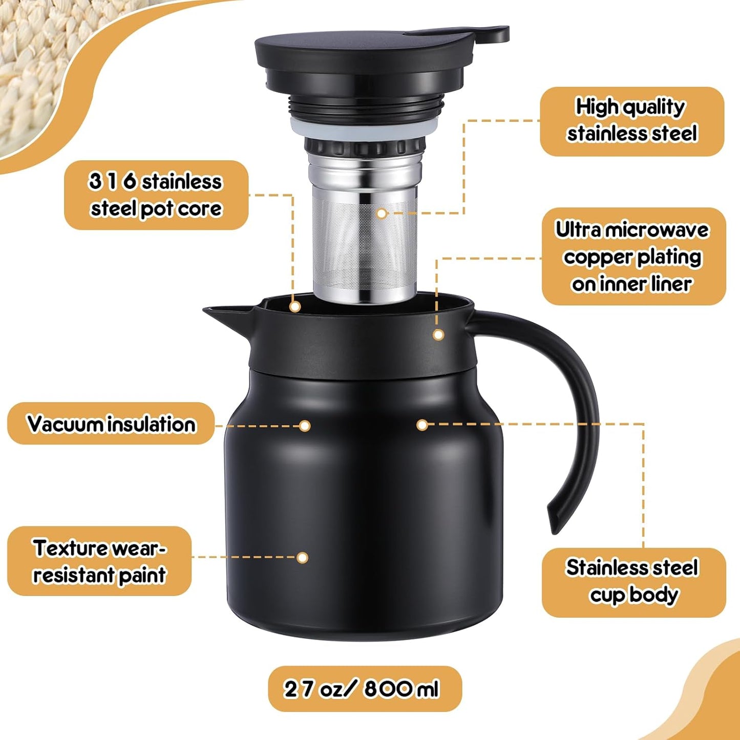 Imported Stainless Steel Teapot  Modern Design