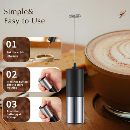 Steel Handheld  Frother  For Coffee Egg Beater