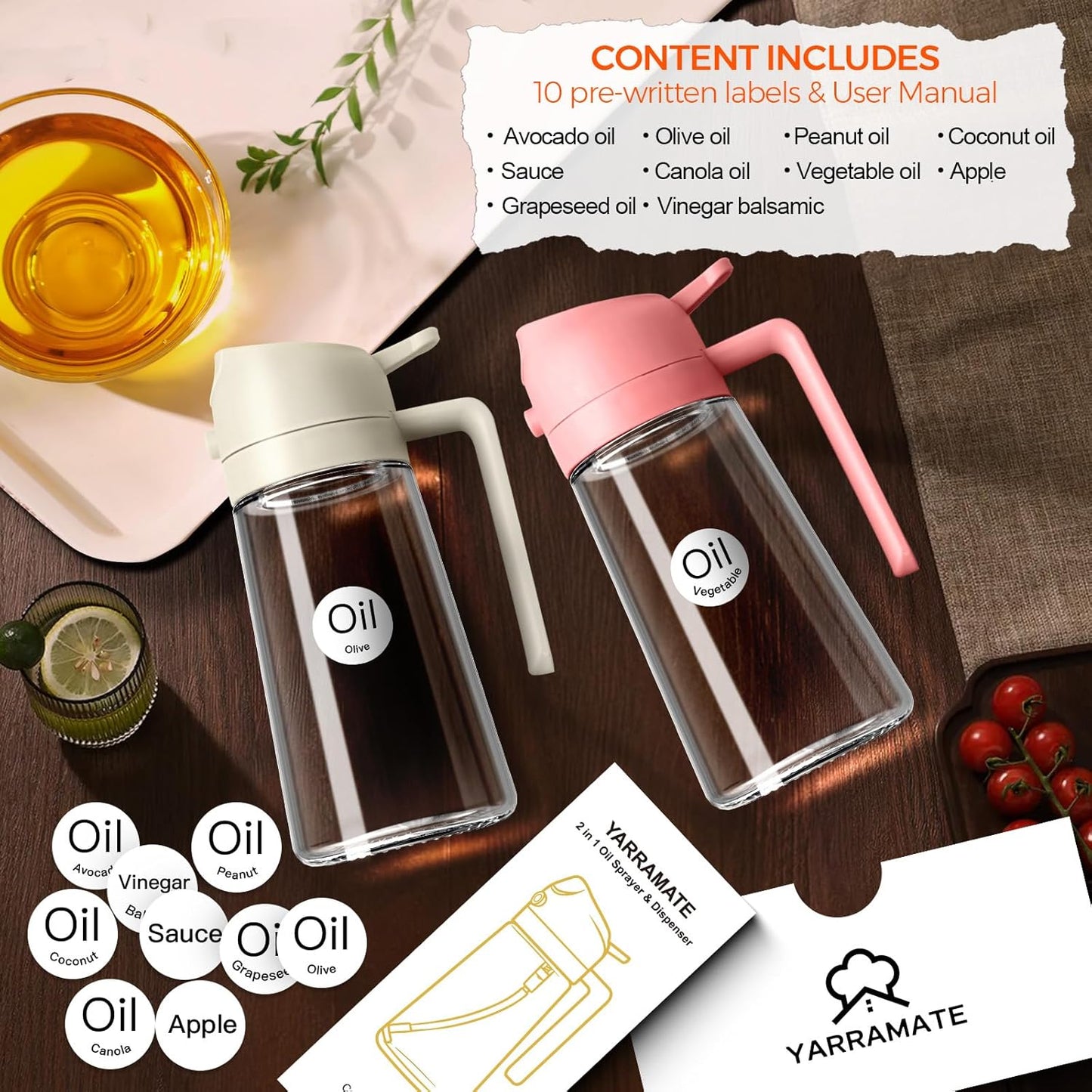 2-in-1 Oil Sprayer &  Dispenser  Jug