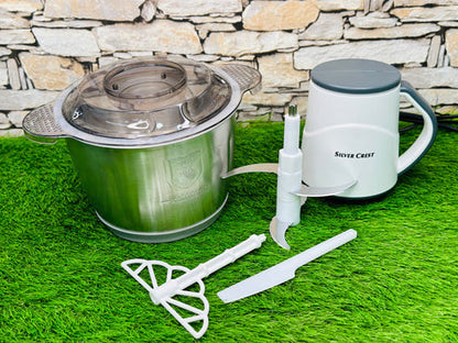 Silver Crust Meat Grinder & Chopper With 3L Steel Bowl