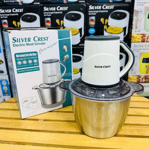 Silver Crust Meat Grinder & Chopper With 3L Steel Bowl